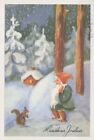 Neujahr Weihnachten GNOME Vintage Ansichtskarte Postkarte CPSM #PAU486.D