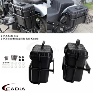 Caja de alforja lateral para motocicleta con soporte de conversión para Harley Softail M8 2018-22 - Imagen 1 de 12