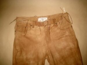 Yves Saint Laurent  rive gauche # suede leather pants # show item 2002 #  size S