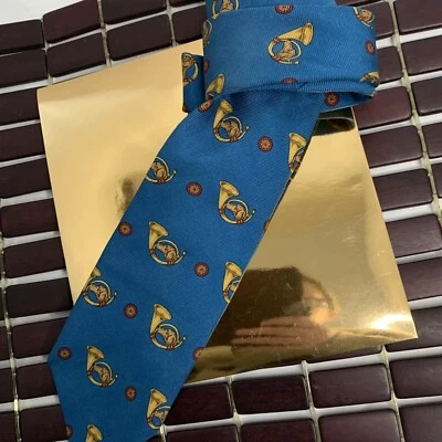 Chaps Ralph Lauren Corbata Cuello Estampado Azul 100% Seda Chaps Ralph Lauren EE. UU. Foto 1 de 4