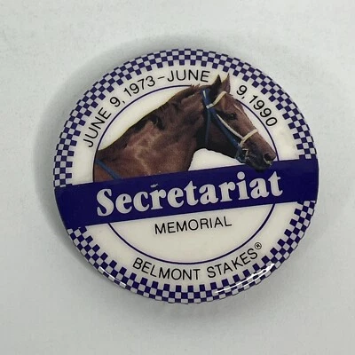 Pin de colección Secretariat Memorial Belmont Stakes 1990 carreras de caballos Foto 1 de 3