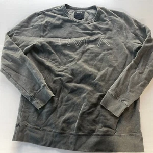 RVCA Logo Sweatshirt Mens Size L Charcoal Style Fashion Winter Fit - Foto 1 di 12