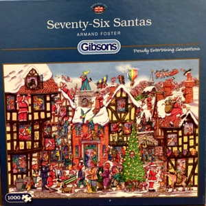 Gibsons 1000pc Seventy-Six Santas by Armand Foster jigsaw puzzle HTF - Picture 1 of 2