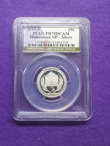 2015 S Silver PCGS PR70 DCAM Homestead NP Slabbed Quarter 25c 25 Cents - Picture 1 of 9
