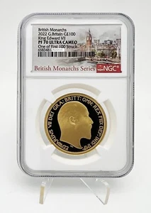 Great Britain 2022 100 Pound British Monarchs King Edward VII Gold Coin NGC PF70 - Picture 1 of 6