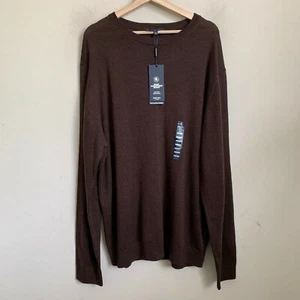 Hart Schaffner Marx Sweater Dark Brown V-Neck Fine Merino Wool (2 Sizes) NEW - Picture 1 of 10