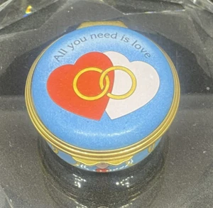 Halcyon Days "All you need is love" Trinket Box NEW IN BOX! - Picture 1 of 9