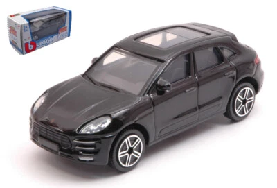 MODELLINO AUTO STATICO DIECAST BURAGO PORSCHE MACAN NERO MODELLISMO SCALA 1:43 - Immagine 1 di 2