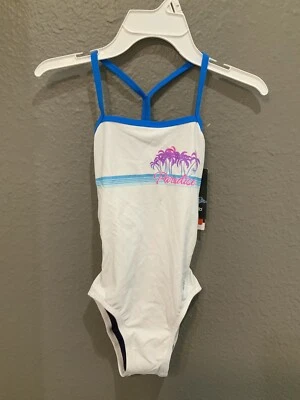 Traje de baño SPEEDO de una pieza blanco “Paradise” para niñas talla 24 nuevo con etiquetas Foto 1 de 2