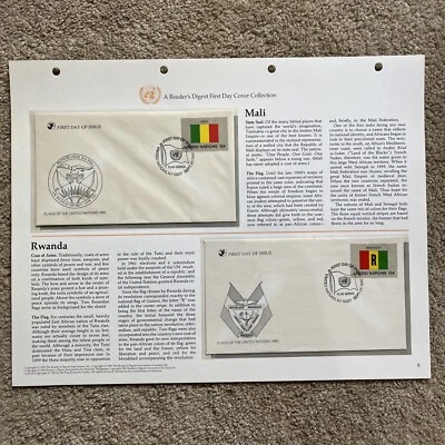 1980 MALI & RWANDA Flags of The United Nations First Day Issue Envelope & Stamp - Image 1 of 4