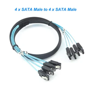 4 SATA Male to 4 SATA Male 7pin SATA 3.0 HDD SSD PC Server Raid Data Cable 6Gbps - Picture 1 of 6