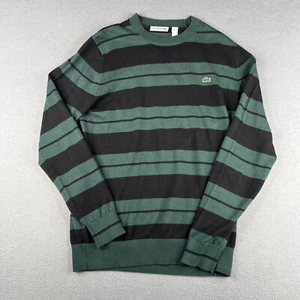 Locoste Pullover klein grün schwarz gestreift Krokodil Langarm Pulli Herren - Bild 1 von 15