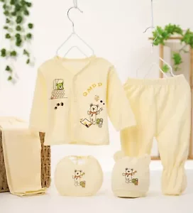 Clother Set For Newborn Baby Girl Boy 5pcs Gift 0-3 month UK - Picture 1 of 10