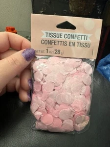 Light Pink Tissue Confetti Dots 1oz. Party Decoration Supply New!!! - Picture 1 of 2