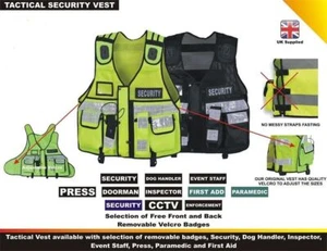 HI VIZ Tactical Vest Security, Enforcement, CCTV, Dog Handler Tac Vest - Picture 1 of 21