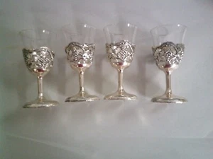 VINTAGE MEXIKANISCHE 0,50 SILBER 4 TEQUILLA SHOTS - Bild 1 von 6