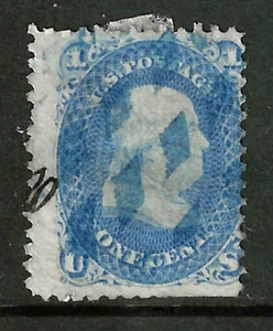 Sc #92 Double Grill-Points Not Aligned - or #86 1 Cent Franklin 1867-68 US93E31 - Picture 1 of 3