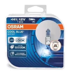 2x Genuine H1 OSRAM Cool Blue Boost Bulbs Halogen 5500K OSRAM APPROVED PARTNER - Picture 1 of 7