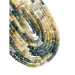 Brin de perles rondelles multi saphir naturelles AAA+ à facettes taille 4 mm guérison réelle