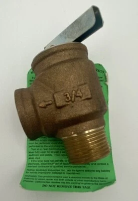 Apollo RVW40-75 Bronze Safety Relief Valve 3/4 inch 75 PSI - Image 1 of 4