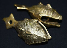Wall Hanging Bells Shark Shape Brass Handmade Vintage Look Set Of 2 Bells Gift