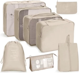 Bansga Cubos de Embalaje para Maleta 8 Tamaños Maleta Organizador Bolsas 8 - Imagen 1 de 5