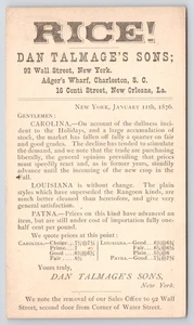 1876 Dan Talmages Sohn RICE Charleston SC Werbepostkarte - Bild 1 von 2
