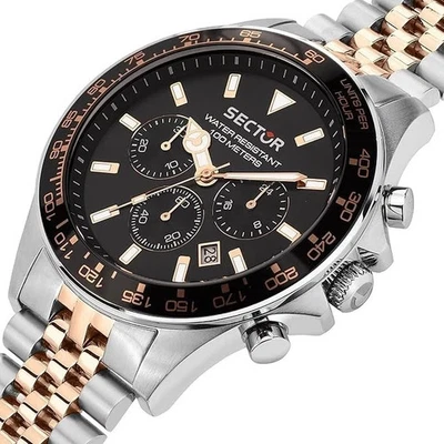 Sector 230 Cronografo Uomo Acciaio Bicolore Rosé e Silver 43mm R3273661031 - Immagine 1 di 4