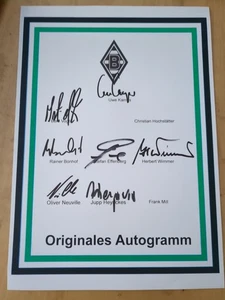 Unikat. Orginales Autogramm. 7 St. Borussia Mönchengladbach. Effenberg. Neuville - Bild 1 von 1