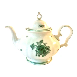ROSENTHAL CHIPPENDALE GREEN BLOOM TEAPOT w LID EXCLT 6 CUP BEAUTY! WW II HISTORY - Picture 1 of 12