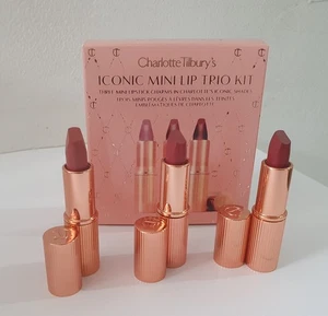 Charlotte Tilbury Iconic Mini Lip Trio Kit: Pillow Talk/Supermodel/WalkOfNoShame - Picture 1 of 2