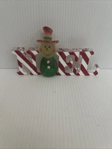 Vintage NOEL Snowman Gumdrop Inside Noel Letters Christmas Ornament Decor - Picture 1 of 6