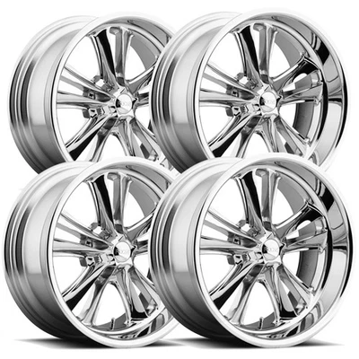 (Set of 4) Foose F097 Knuckle 18x8 5x4.5" +1mm Chrome Wheels Rims 18" Inch Foto 1 de 4