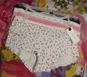 5 NEW LAURA ASHLEY LS2186 5PKC SIGNATURE WAISTBANDS COTTON BOYSHORT PANTIES L - Picture 1 of 2