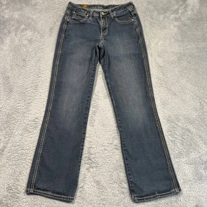 Aura Wrangler Jeans Women’s 6 28x30 Bootcut Embroidered Thick Stitch - Picture 1 of 17