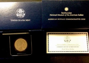 2001 P Silver Commemorative Coin 1$ Buffalo Proof! Box And COA! ENN Coins - Picture 1 of 5