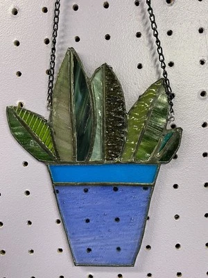 Vidriera de novato - Planta de serpiente en maceta - Vidrio artístico Foto 1 de 4