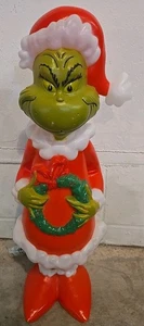 2001 Gemmy Weihnachten der Grinch 24 Zoll beleuchtete Kunststoff-Blasform - Bild 1 von 13