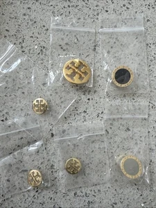 NEW Tory Burch Replacement 6 Buttons  Gold Tone Metal Cutout Logo 1" Round Shank - Picture 1 of 13