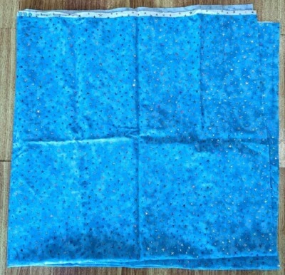 Blank Textiles 2001 Teal Fabric with Glitzy Star Print 42" x 46" , 1+ Yards - Image 1 of 3