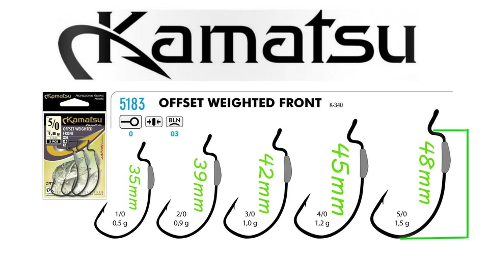 Kamatsu K-340 offset weighted front hooks. cheburashka,weedless,predator 3pcs. - Image 1 of 1