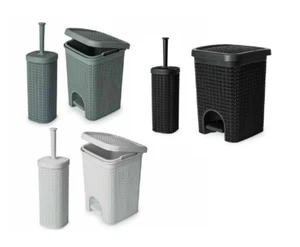 CEPILLO Y SOPORTE DE INODORO DE DISEÑO DE ENCAJE AZUL CAÑÓN O CONTENEDOR BAÑO HOGAR LIMPIO - Imagen 1 de 19