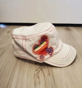 Children’s Place White Heart Hat Girls Size L (10+) Embroidered Rainbow - Picture 1 of 5