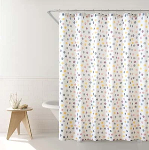 Watercolor Dots Shower Curtain, 72" X 72", Polyester - Picture 1 of 7