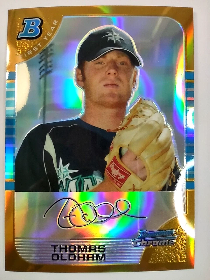 2005 Bowman Chrome First Year Gold Refractor #210 Thomas Oldham RC 25/50 - Image 1 of 4
