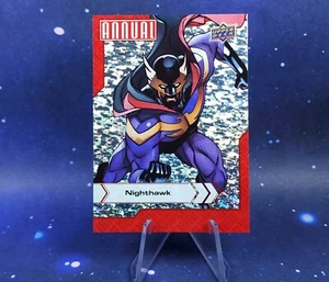 Holofoil anual Marvel Nighthawk Silver Sparkle SP cubierta superior 2022-23 - Imagen 1 de 3