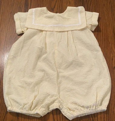 VTG Once Upon A Time Sailor Baby Girls Yellow & White Romper Size 12months-USA - Image 1 of 4