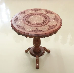 Round Table Wooden Center / Coffee Table Stand Teapoy Vintage Home Decor Gift - Picture 1 of 5