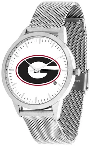 Georgia Bulldogs UGA Watch Silver Mesh Statement Wristwatch Cover