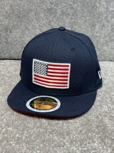 New Era USA Flag 59Fifty Fitted Hat Dark Blue Kids 6 5/8 - Picture 1 of 10